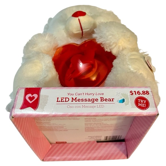 Cuddly White Teddy Bear with Red Nose and Light-Up Singing Heart - Picture 4 of 11